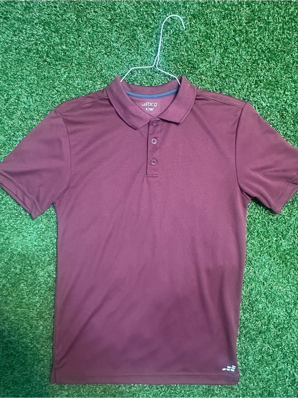 bcg Men's Burgundy Short-Sleeve Polo